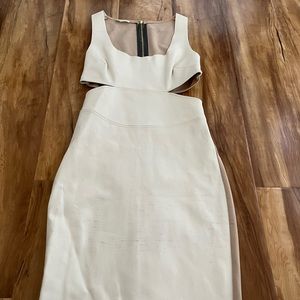 Mistress Rocks Front White Faux Leather Panel Dress